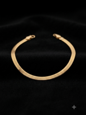 Pulseira fita, banhado a ouro 18k.