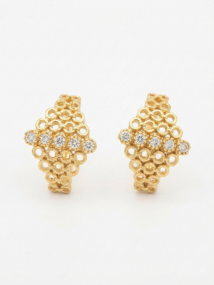 Brinco colmeia com zirconia.