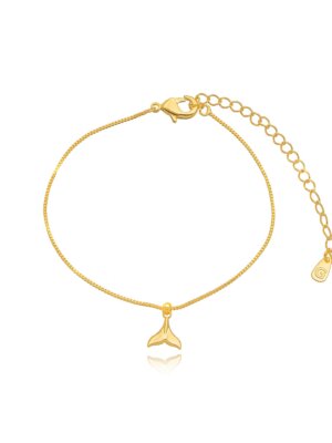 Tornozeleira banhado a ouro 18k, 25cm.